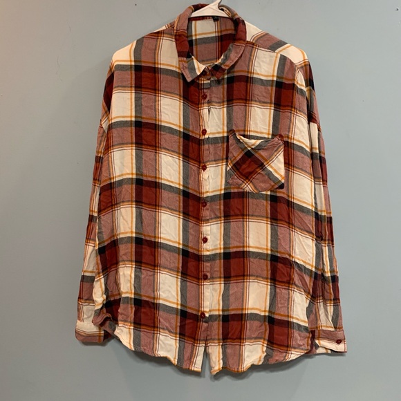 Charlotte Russe Light Red Flannel Shirt 